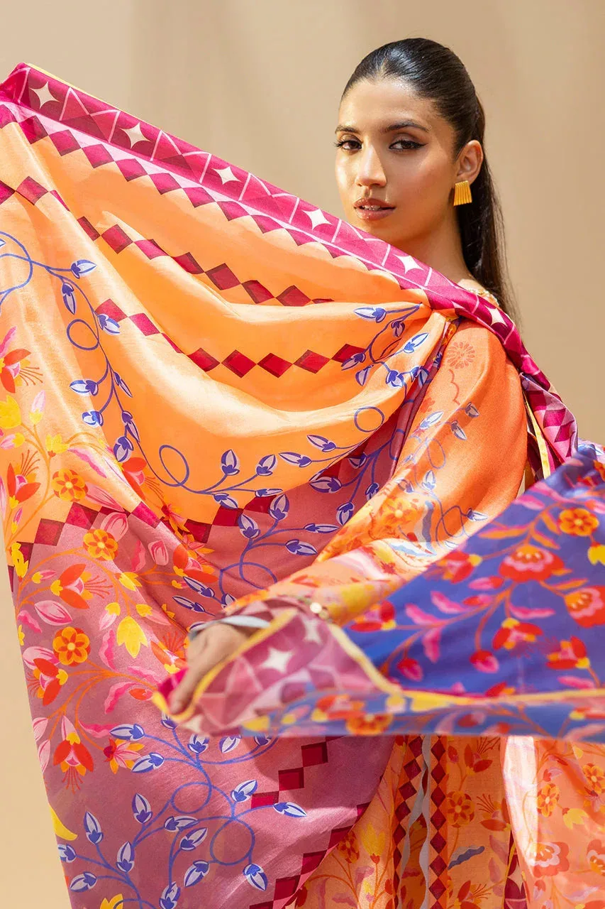 Sania Maskatiya Fall Festive Glimmer Orange Cotton – view 5 – Poshaq