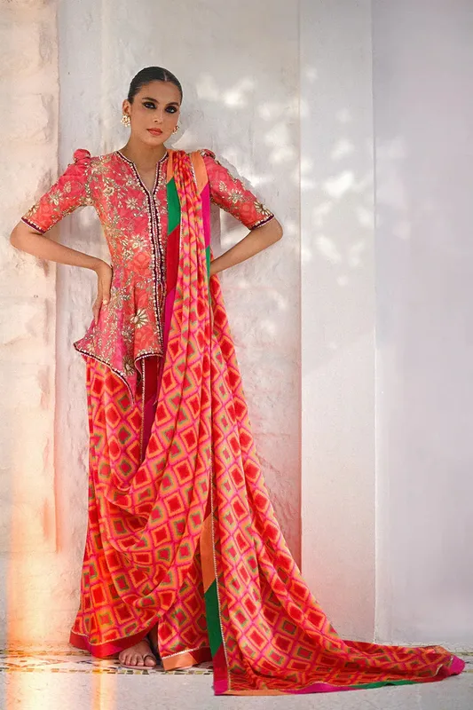 Sania Maskatiya Fall Festive Glimmer Silver Cotton – view 1 – Poshaq