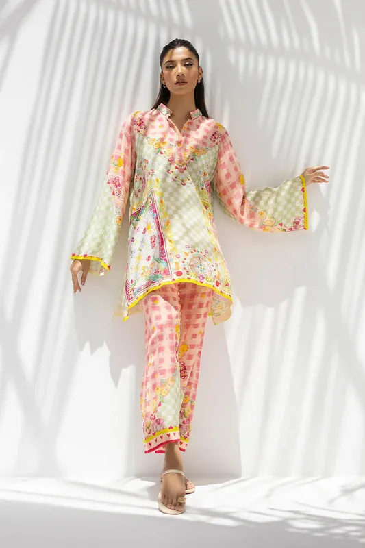Sania Maskatiya Samara Luxe 25 Tea Green Crepe – view 1 – Poshaq