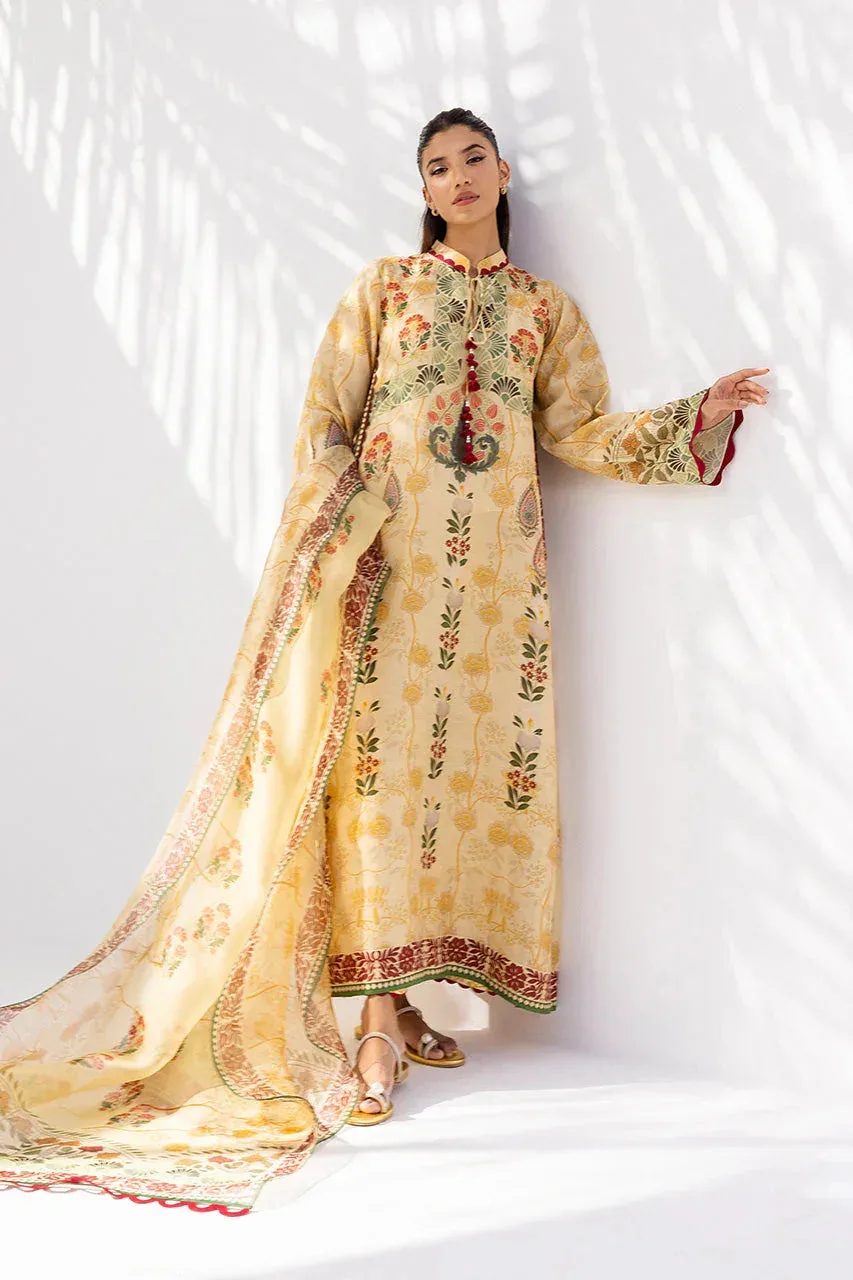Sania Maskatiya Samara Luxe 25 Dust Yellow Organza – view 1 – Poshaq