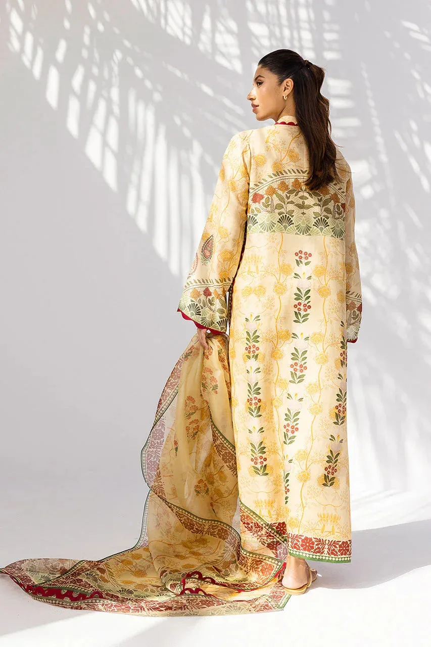 Sania Maskatiya Samara Luxe 25 Dust Yellow Organza – view 2 – Poshaq