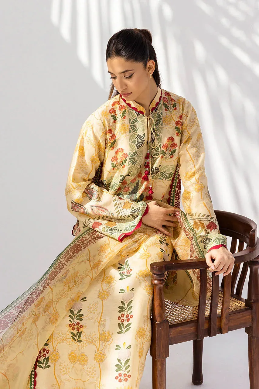 Sania Maskatiya Samara Luxe 25 Dust Yellow Organza – view 4 – Poshaq