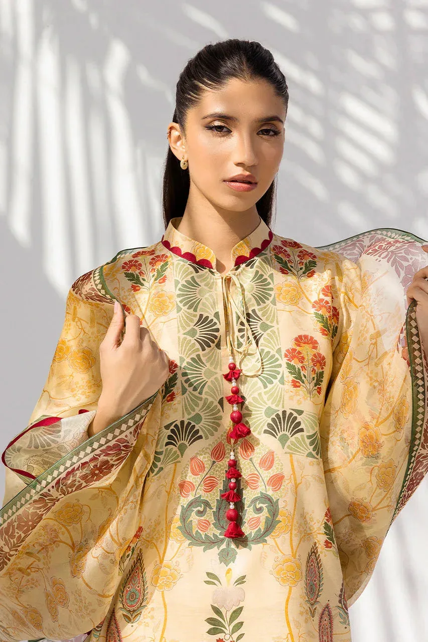 Sania Maskatiya Samara Luxe 25 Dust Yellow Organza – view 5 – Poshaq