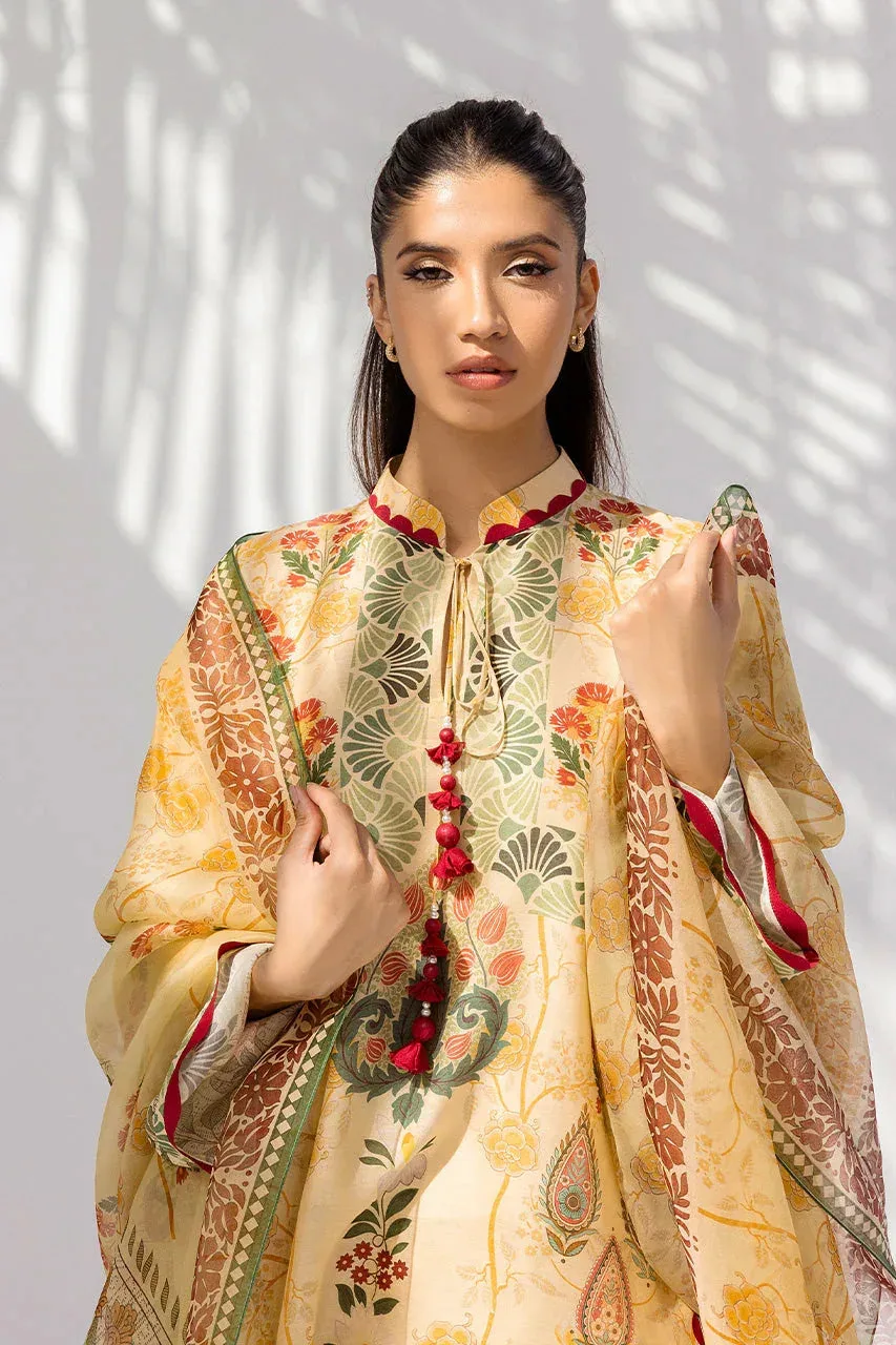 Sania Maskatiya Samara Luxe 25 Dust Yellow Organza – view 6 – Poshaq