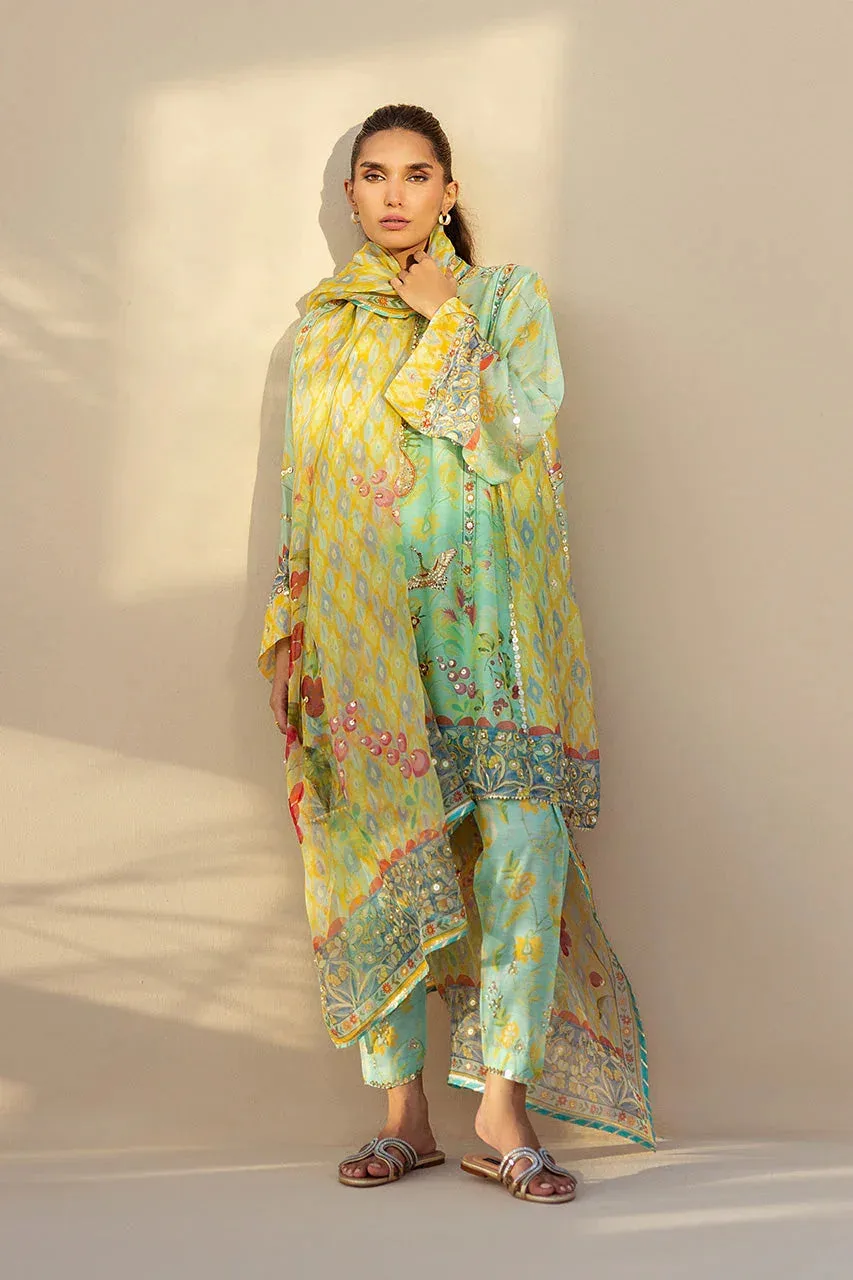 Sania Maskatiya Samara Luxe 25 Mint Green Organza – view 1 – Poshaq