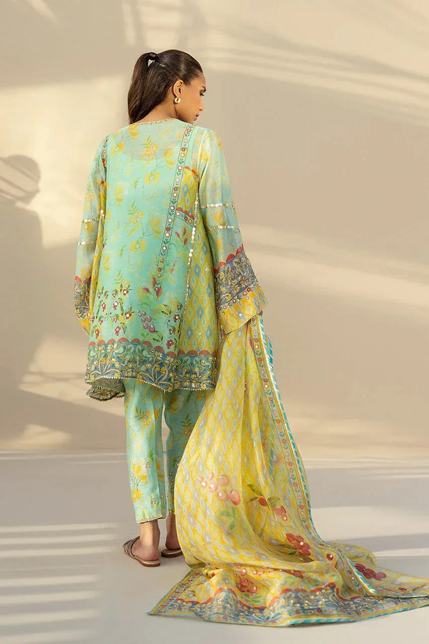 Sania Maskatiya Samara Luxe 25 Mint Green Organza – view 2 – Poshaq