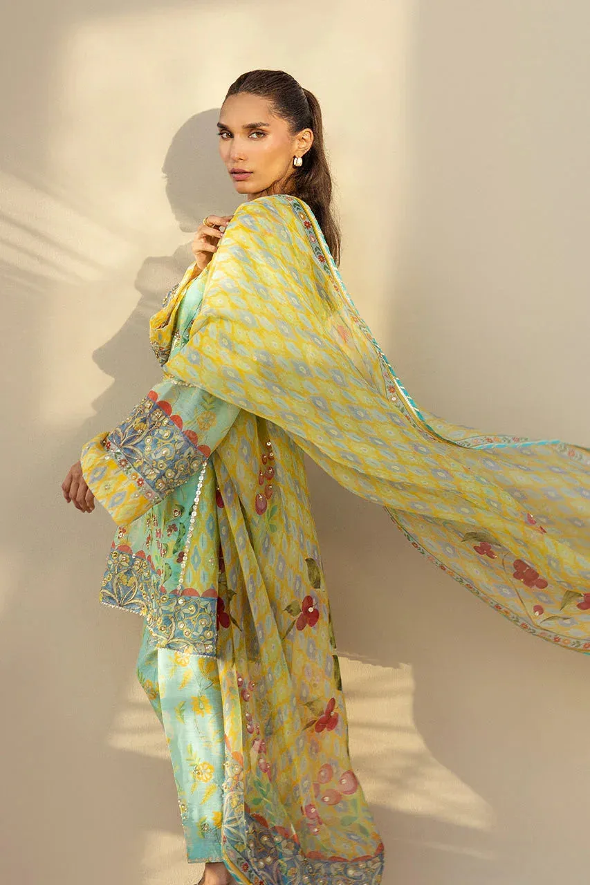Sania Maskatiya Samara Luxe 25 Mint Green Organza – view 4 – Poshaq