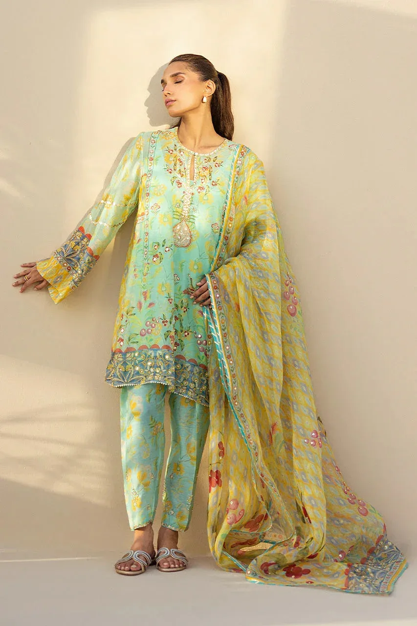 Sania Maskatiya Samara Luxe 25 Mint Green Organza – view 5 – Poshaq