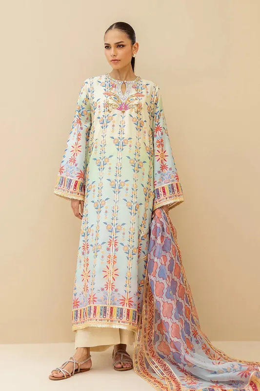 Sania Maskatiya Samara Luxe 25 Pistachio Green Raw Silk – view 1 – Poshaq