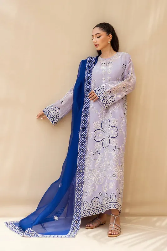 Sania Maskatiya Mirra Luxury Pret 25 Soft Lilac Organza – view 1 – Poshaq