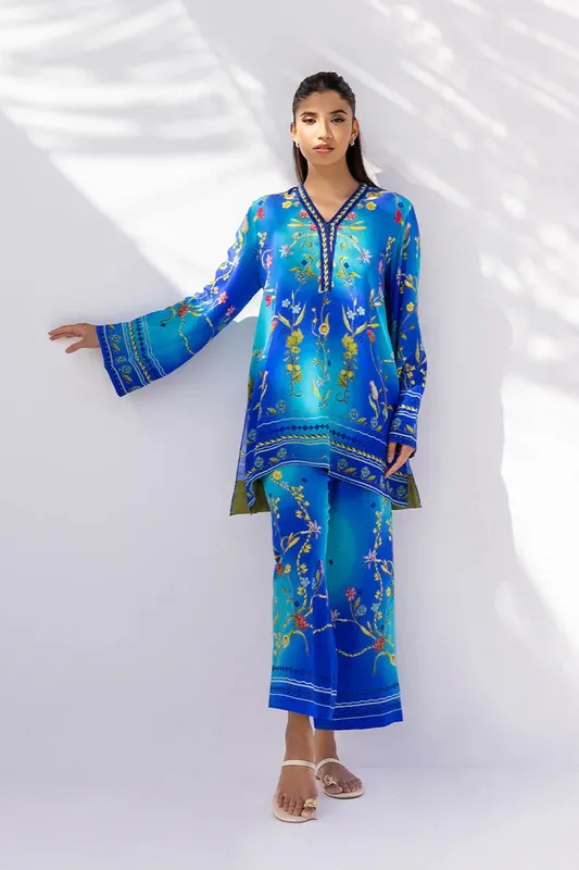 Sania Maskatiya Mirra Luxury Pret 25 Blue Crepe – view 1 – Poshaq