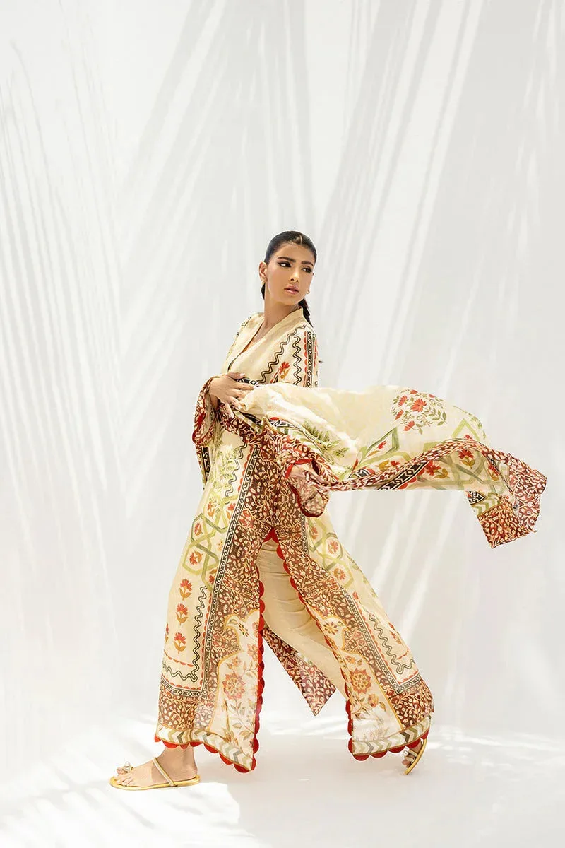 Sania Maskatiya Mirra Luxury Pret 25 Beige Raw Silk – view 3 – Poshaq