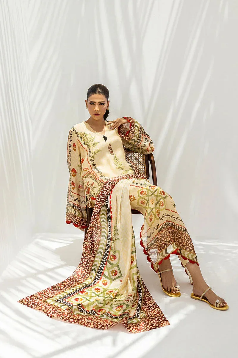 Sania Maskatiya Mirra Luxury Pret 25 Beige Raw Silk – view 4 – Poshaq