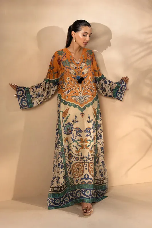 Sania Maskatiya Mirra Luxury Pret 25 Apricot Orange Cotton – view 1 – Poshaq