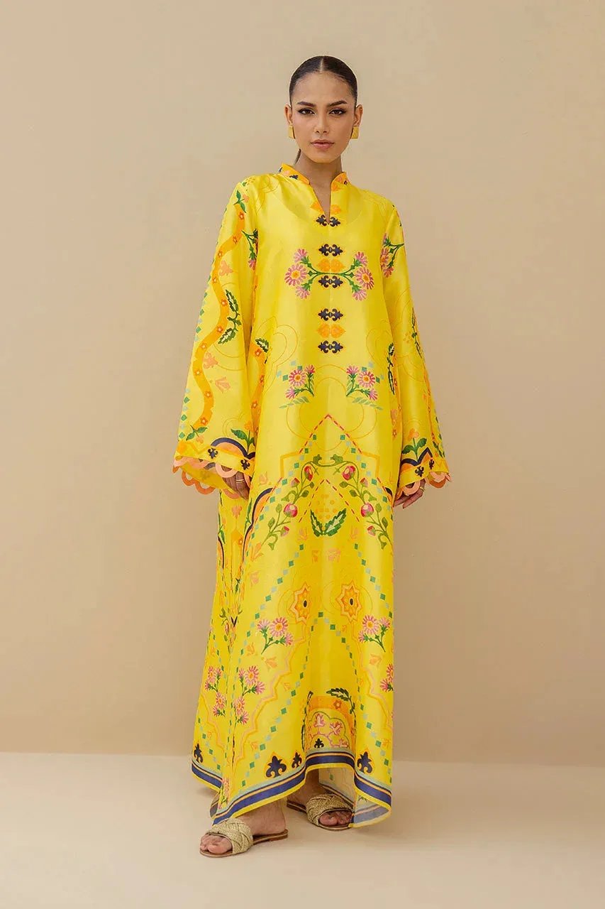 Sania Maskatiya Samara Luxe 25 Lime Yellow Raw Silk – view 1 – Poshaq