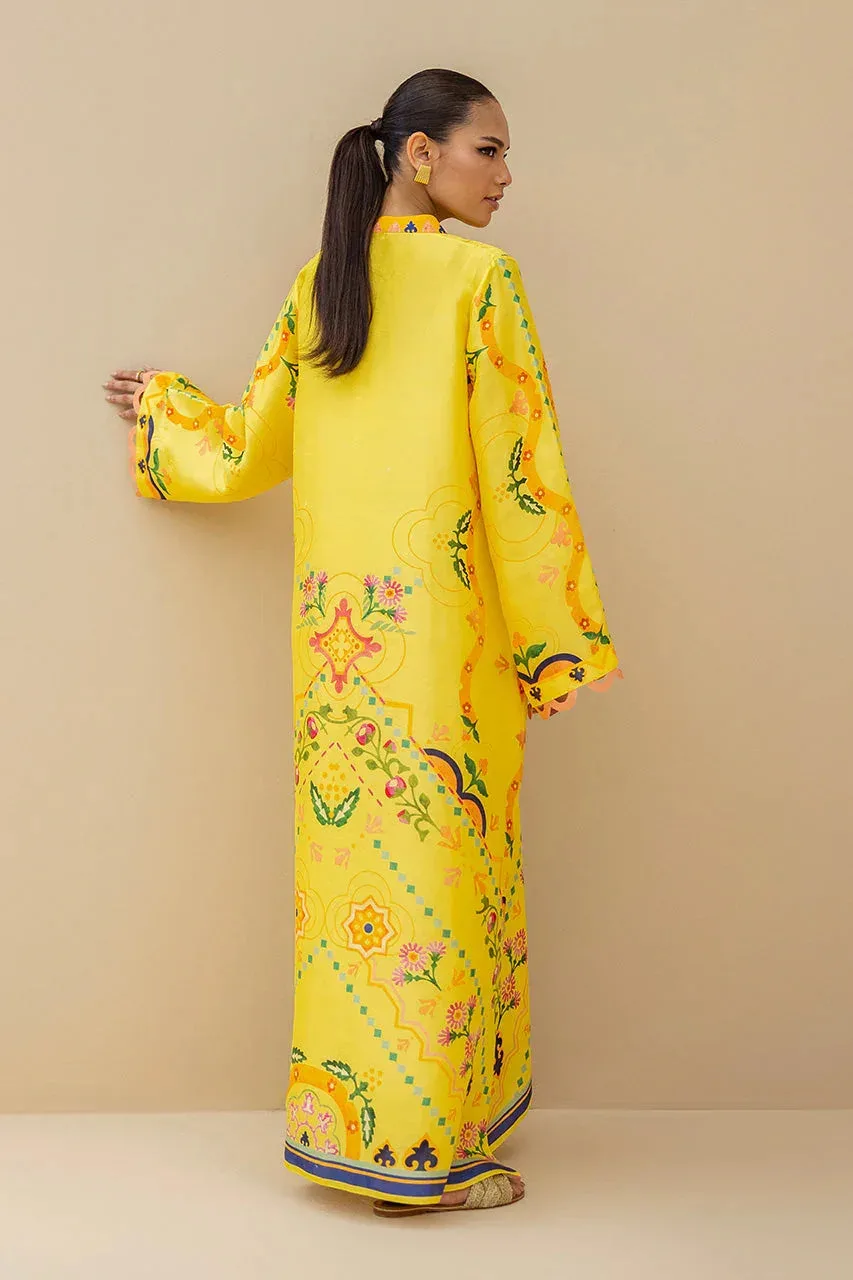 Sania Maskatiya Samara Luxe 25 Lime Yellow Raw Silk – view 2 – Poshaq