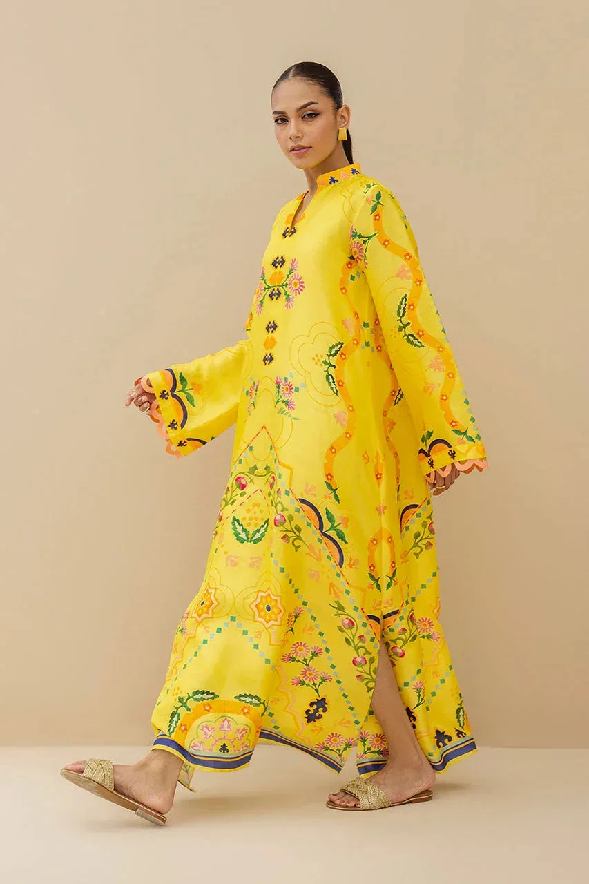 Sania Maskatiya Samara Luxe 25 Lime Yellow Raw Silk – view 4 – Poshaq