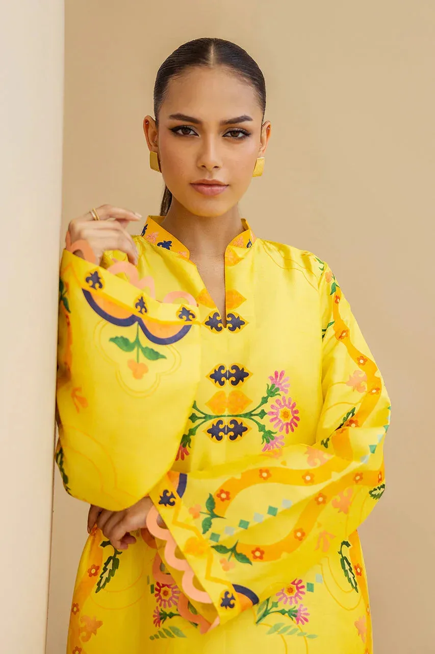 Sania Maskatiya Samara Luxe 25 Lime Yellow Raw Silk – view 5 – Poshaq