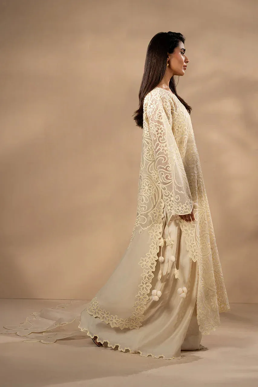 Sania Maskatiya Mirra Luxury Pret 25 Ivory Organza – view 3 – Poshaq
