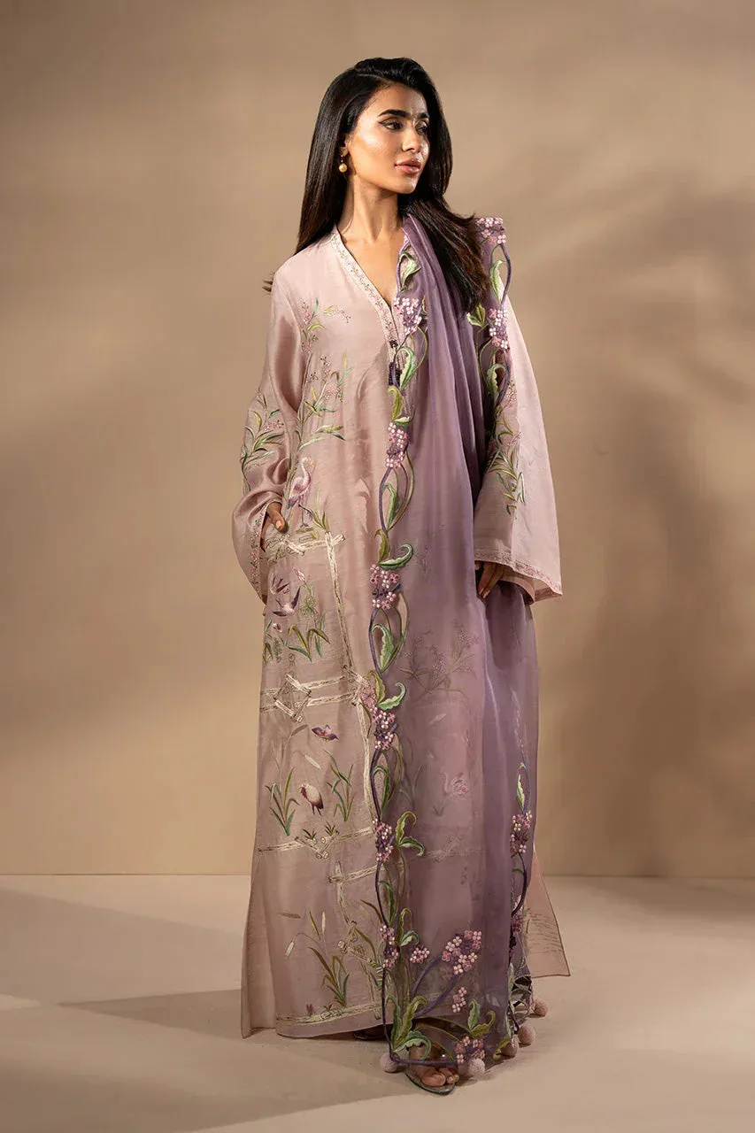Sania Maskatiya Samara Luxe 25 Light Pink Raw Silk – view 1 – Poshaq