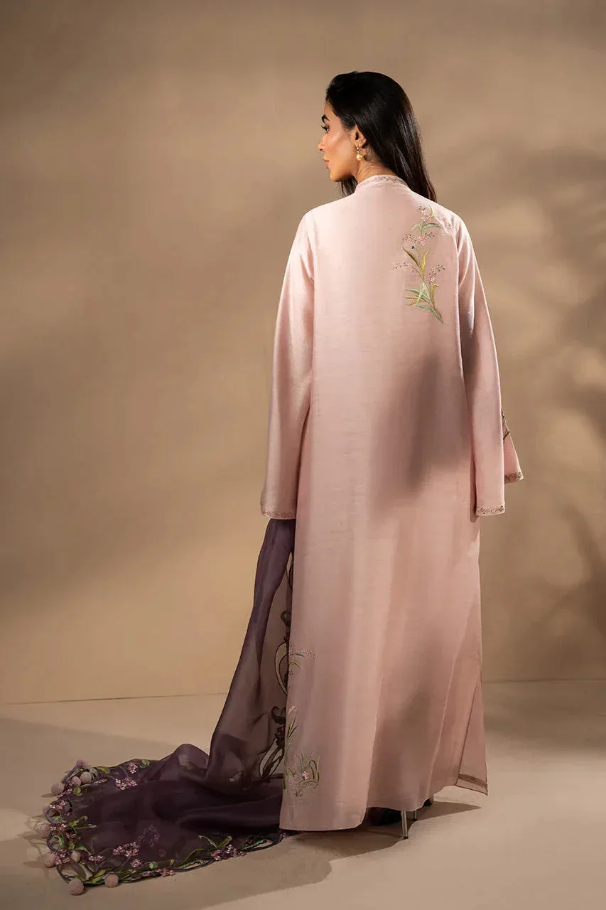 Sania Maskatiya Samara Luxe 25 Light Pink Raw Silk – view 2 – Poshaq