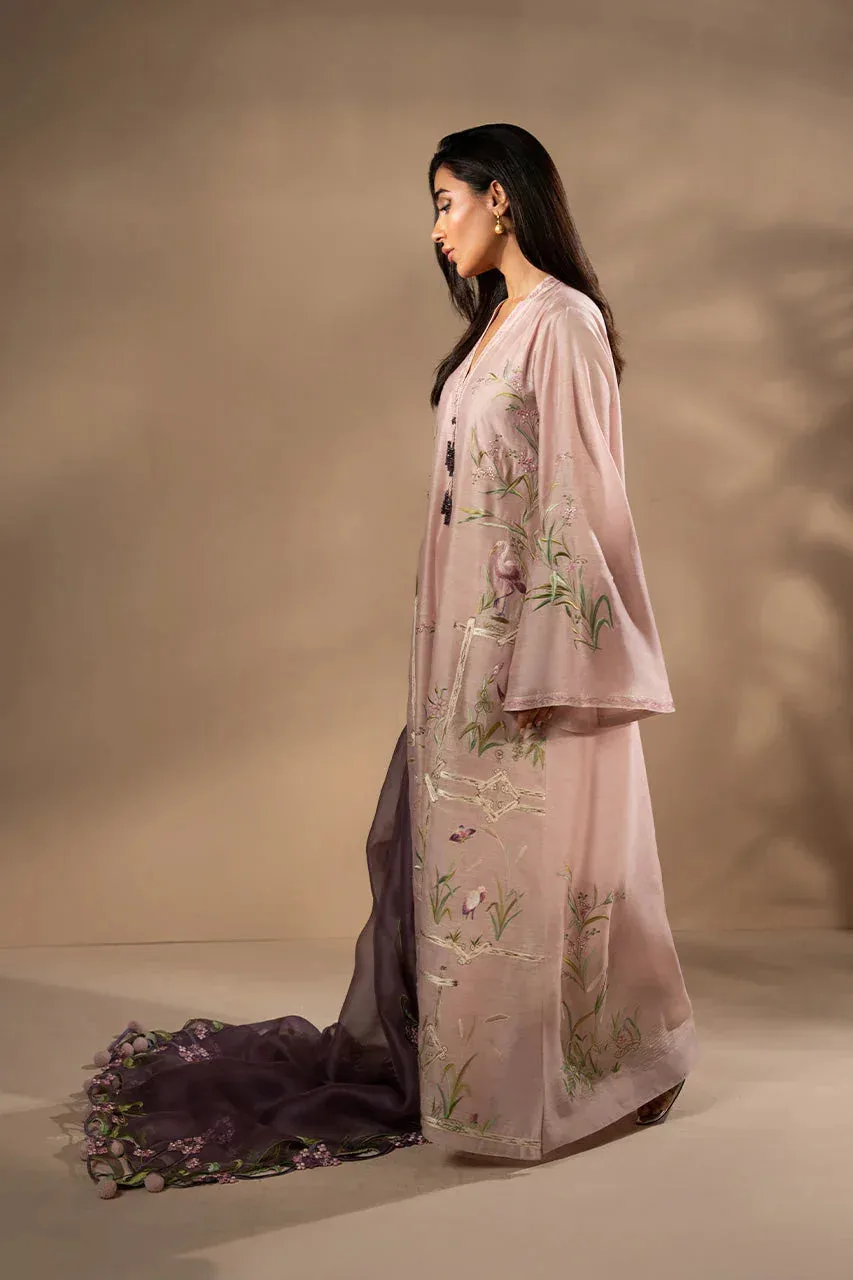 Sania Maskatiya Samara Luxe 25 Light Pink Raw Silk – view 3 – Poshaq
