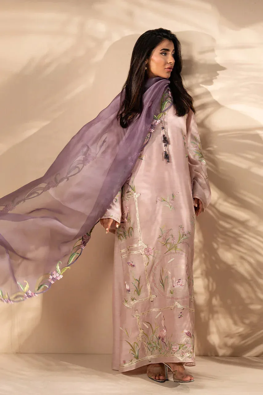 Sania Maskatiya Samara Luxe 25 Light Pink Raw Silk – view 4 – Poshaq