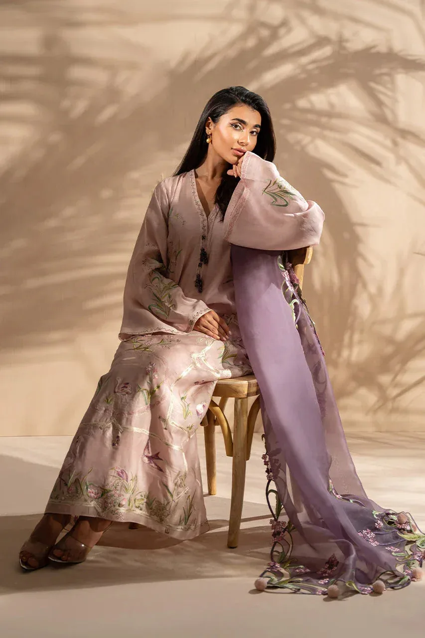 Sania Maskatiya Samara Luxe 25 Light Pink Raw Silk – view 5 – Poshaq