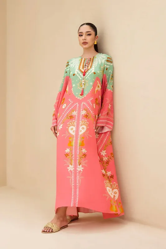 Sania Maskatiya Mirra Luxury Pret 25 Coral Crepe – view 1 – Poshaq