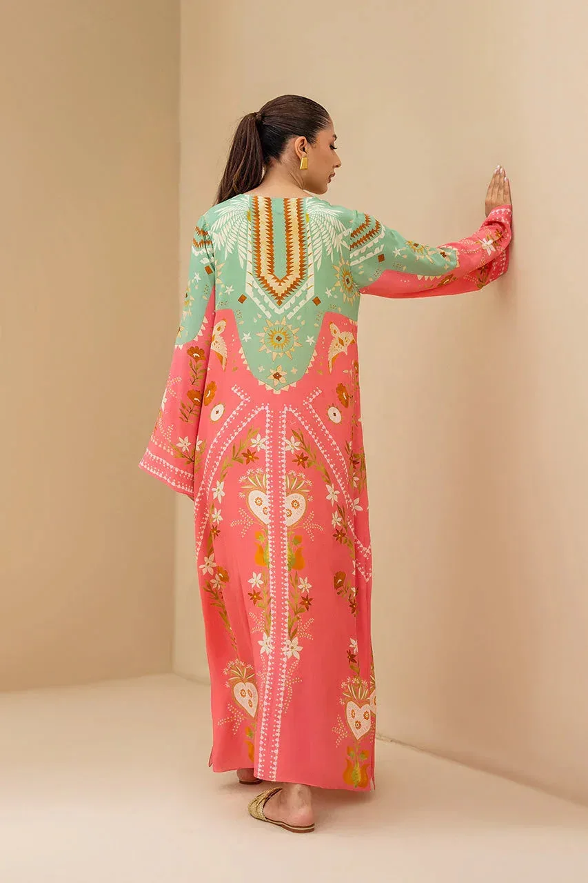Sania Maskatiya Mirra Luxury Pret 25 Coral Crepe – view 2 – Poshaq