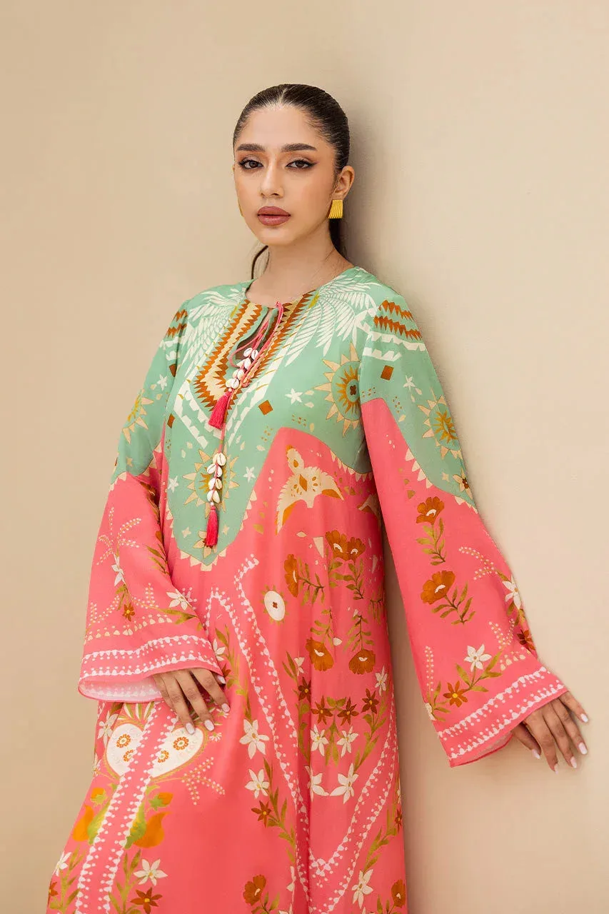 Sania Maskatiya Mirra Luxury Pret 25 Coral Crepe – view 3 – Poshaq