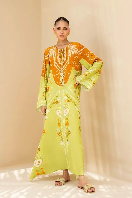 Sania Maskatiya Mirra Luxury Pret 25 Pistachio Green Crepe – view 1 – Poshaq