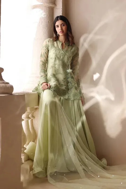 Sania Maskatiya Cira Formals 25 Sage Organza – view 1 – Poshaq