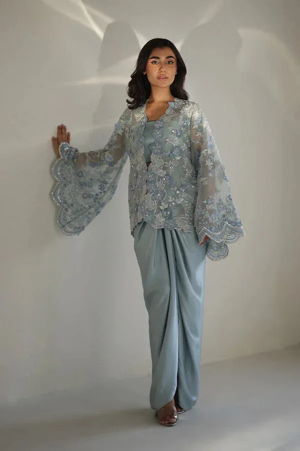 Sania Maskatiya Cira Formals 25 Ice Blue Organza – view 1 – Poshaq