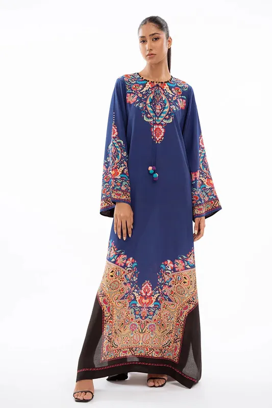 Sania Maskatiya Eid Collection Navy Blue Crepe – view 1 – Poshaq
