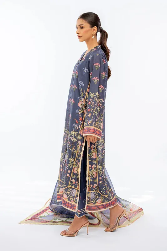 Sania Maskatiya Eid Collection Navy Blue Organza – view 1 – Poshaq