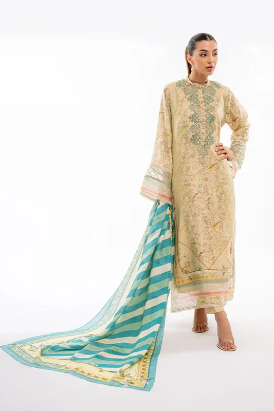 Sania Maskatiya Eid Collection Green Silk – view 1 – Poshaq