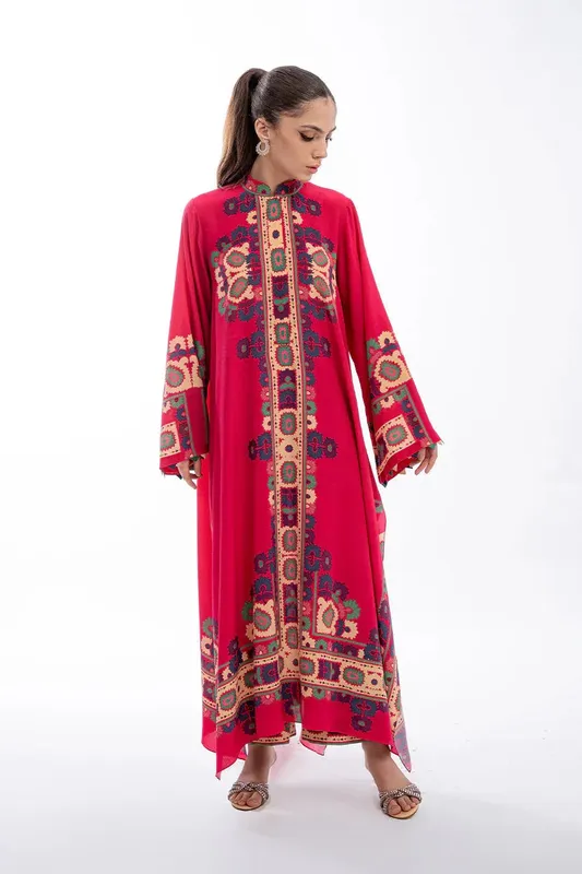 Sania Maskatiya Eid Collection Pink Crepe – view 1 – Poshaq