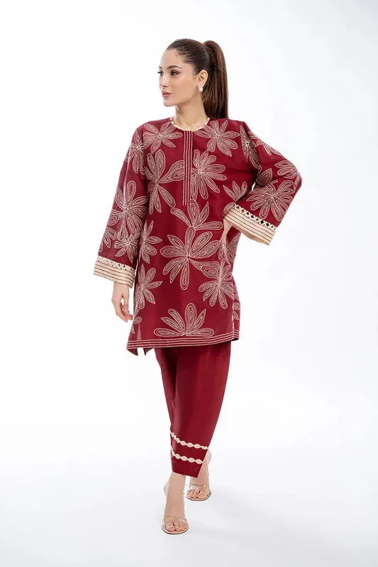 Sania Maskatiya Eid Collection Raw Silk – view 1 – Poshaq