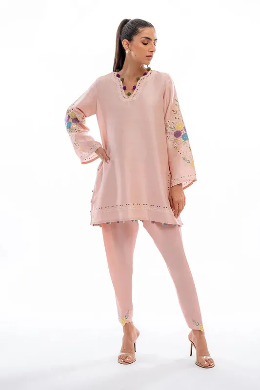 Sania Maskatiya Eid Collection Lilac Raw Silk – view 1 – Poshaq