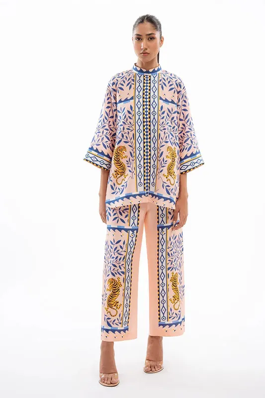 Sania Maskatiya Eid Collection Blue Raw Silk – view 1 – Poshaq