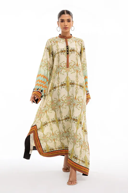Sania Maskatiya Eid Collection Green Raw Silk – view 1 – Poshaq