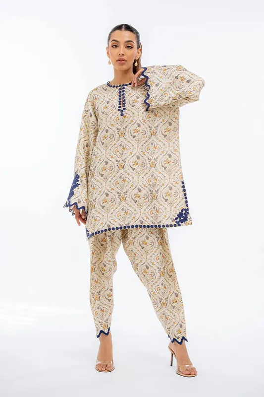 Sania Maskatiya Eid Collection Blue Raw Silk – view 1 – Poshaq