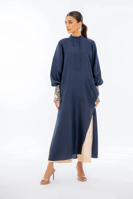 Sania Maskatiya Eid Collection Navy Blue Raw Silk – view 1 – Poshaq