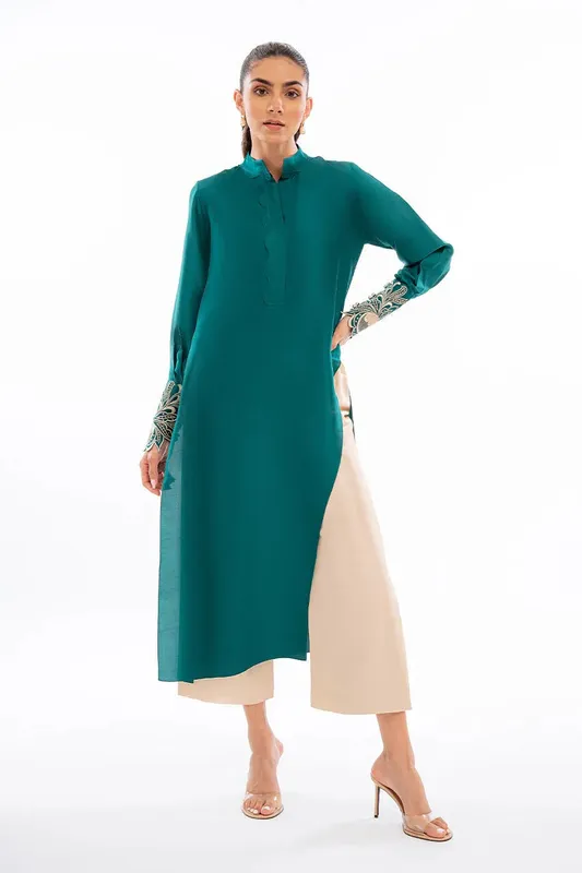 Sania Maskatiya Eid Collection White Raw Silk – view 1 – Poshaq