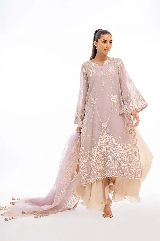 Sania Maskatiya Eid Collection Lavender Organza – view 1 – Poshaq