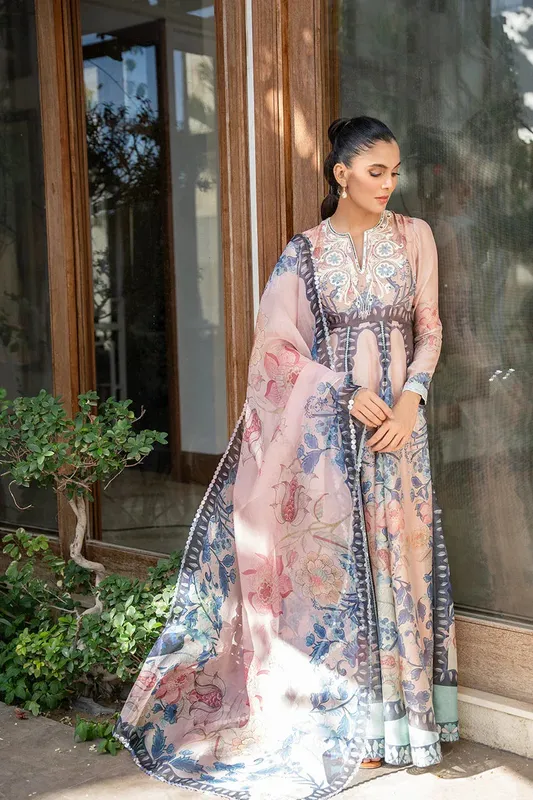 Sania Maskatiya Eid Collection Tea Pink Organza – view 1 – Poshaq