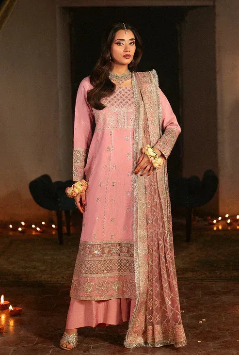 Saad Shaikh Singhar Premium Silk 25 Pink Raw Silk – view 1 – Poshaq