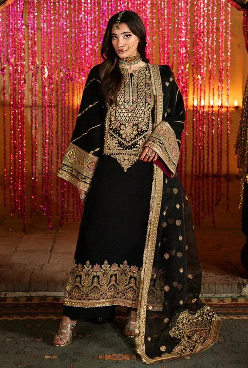 Saad Shaikh Singhar Premium Silk 25 Black Raw Silk – view 1 – Poshaq