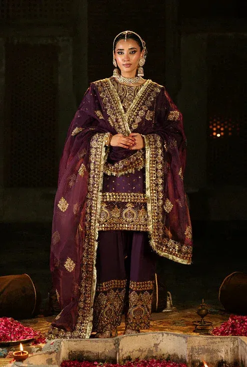 Saad Shaikh Singhar Premium Silk 25 Purple Raw Silk – view 1 – Poshaq